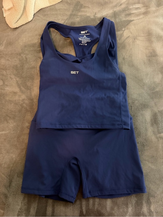 SET Active Tops - State Fair Collection SET Active Women's Navy Blue Racerback Tank Top & Shorts